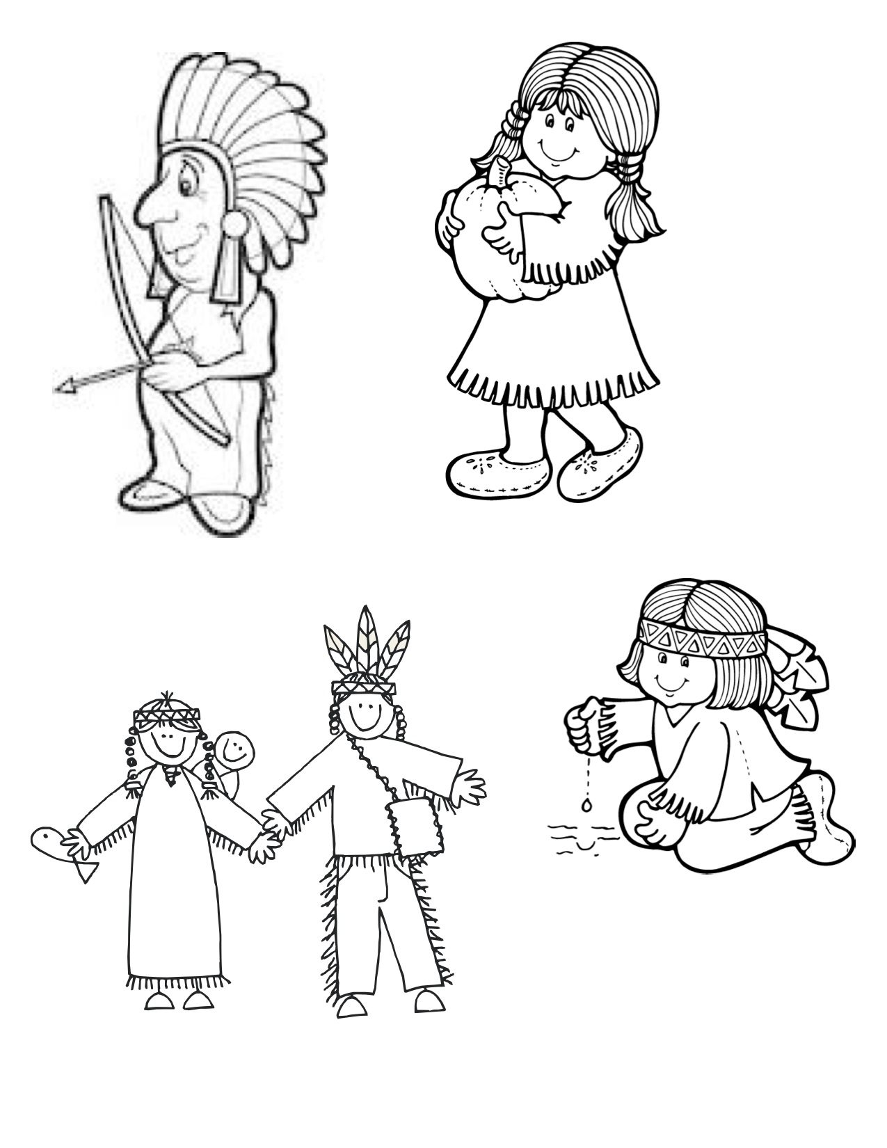 1275x1650 American Indian Clipart Black And White