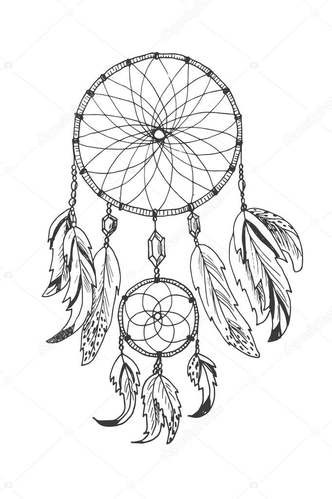 682x1023 American Indians Traditional Symbol Dreamcatcher Stock Vector
