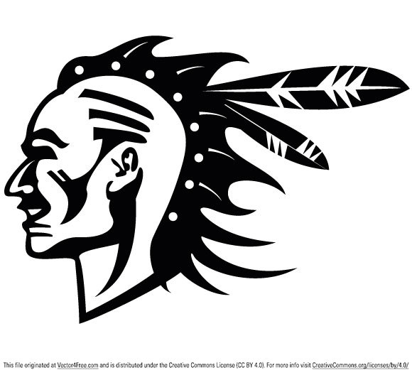 580x528 Free American Indian Vector Image