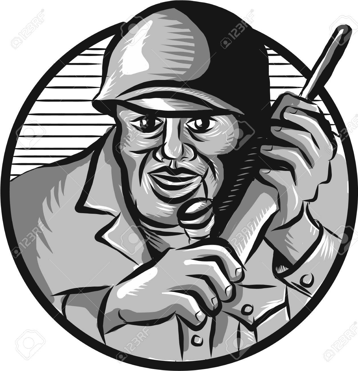 1256x1300 Etching Engraving Handmade Style Illustration Of A World War