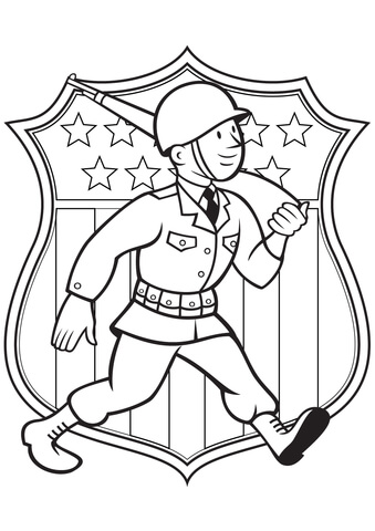 339x480 World War 2 American Soldier Coloring Page Free Printable
