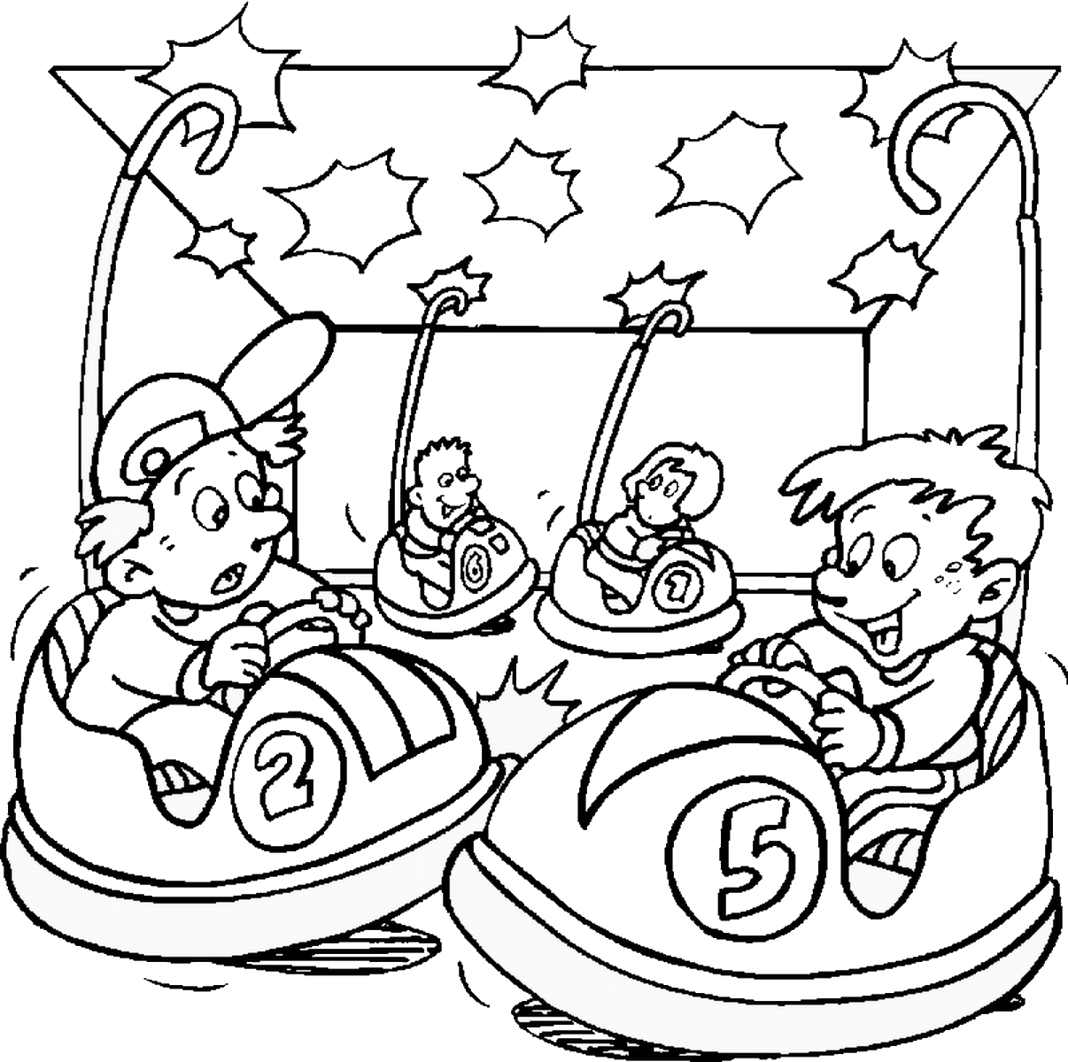 1206x1200 Amusement Park Coloring Pages
