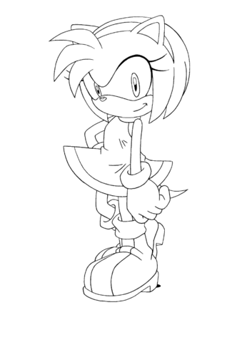 339x480 Amy Rose Coloring Page Free Printable Coloring Pages