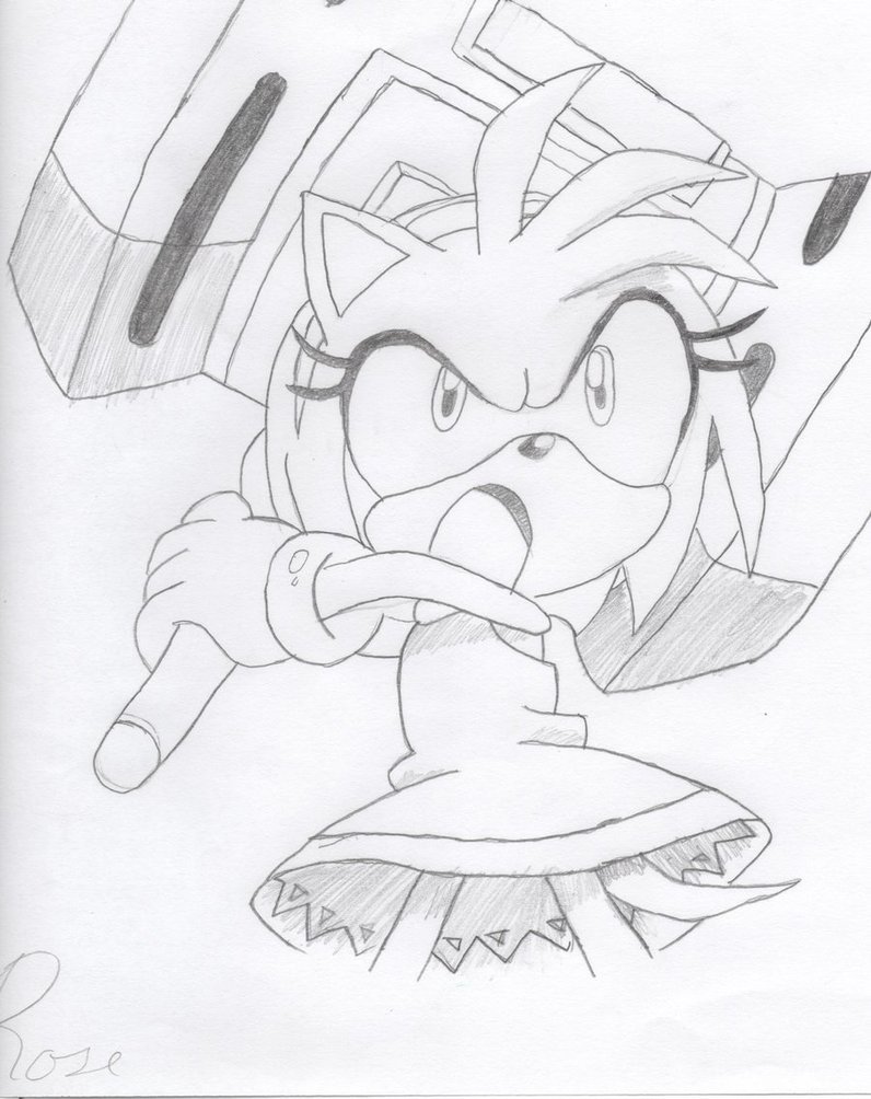 796x1004 Amy Rose Sketch 1 By Konata184