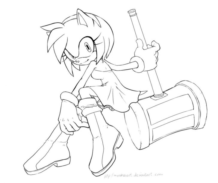728x611 Amy Rose Coloring Pages