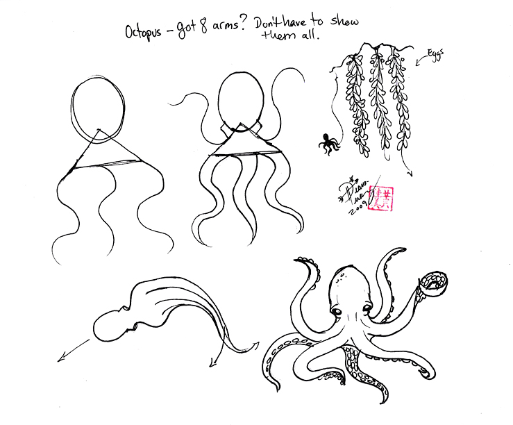 739x612 Draw An Octopus By ~diana Huang On (Love The Look