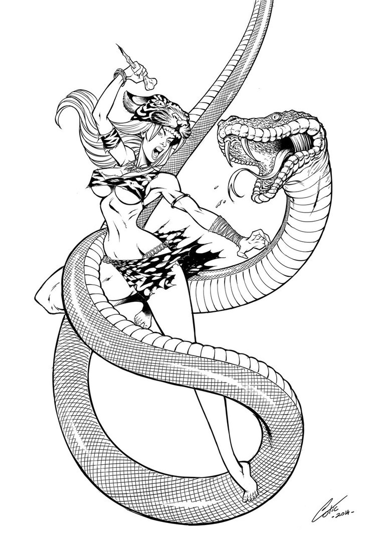 752x1063 Prymal And The Anaconda! By Brunocotic