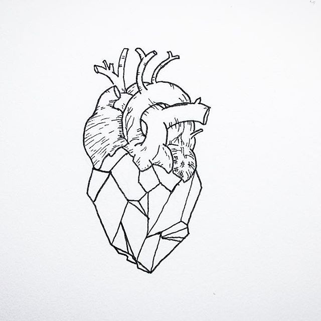 640x640 A Geometric Heart Tattoos Geometric Heart
