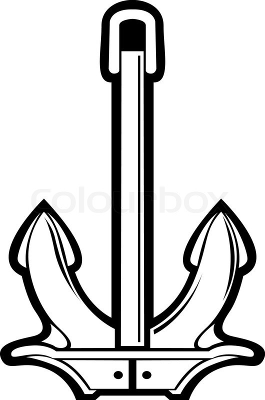 530x800 Black And White Vector Illustration Of A Nautical Ships Anchor
