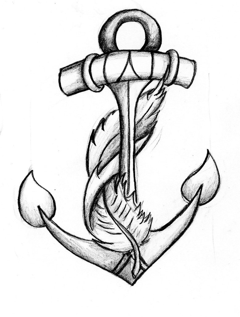 778x1028 Anchor Tattoos With Flowers Drawing