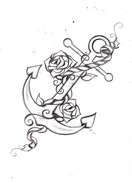 500x693 Anchor Tattoo Drawing Tattoo Anchor Tattoos
