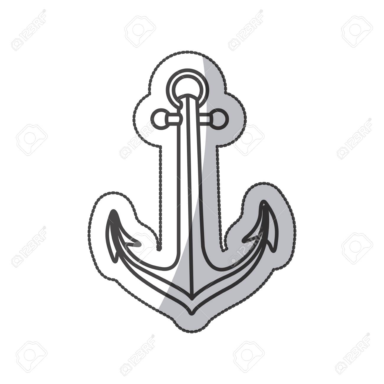 1300x1300 Sticker Sketch Contour Anchor Icon Design Vector Illustration