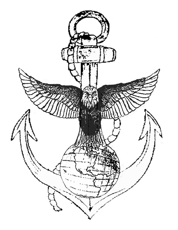 600x776 Eagle Globe And Anchor Line Drawing Images