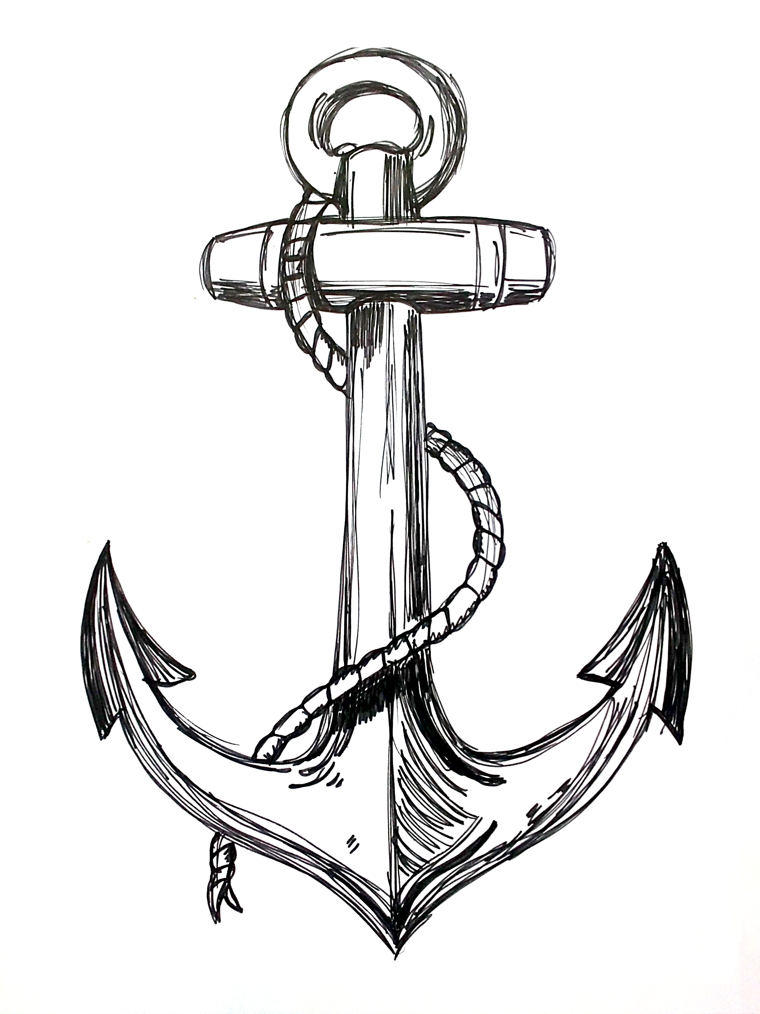 Anchor Line Drawing at GetDrawings | Free download