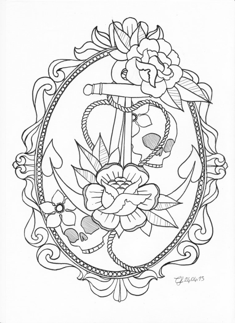 762x1048 Drawn Anchor Rose