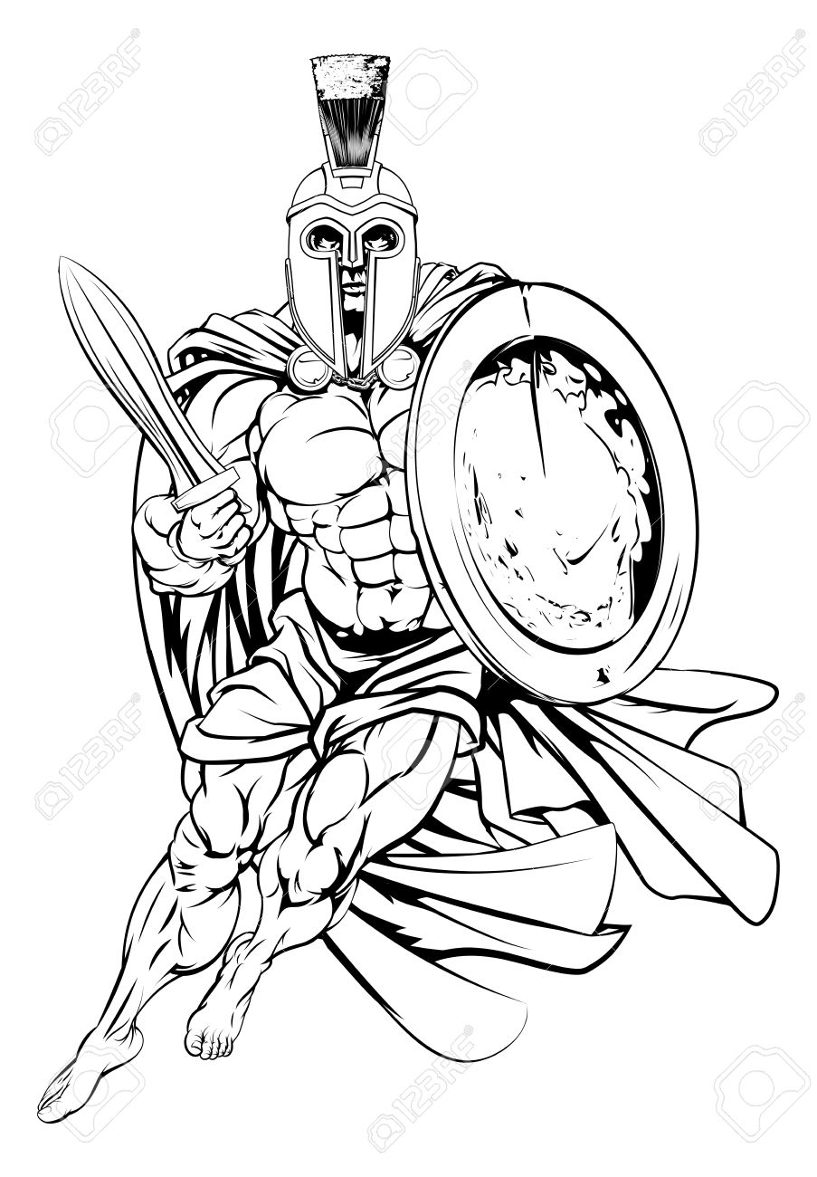 903x1300 An Illustration Of A Muscular Strong Ancient Greek Warrior Royalty