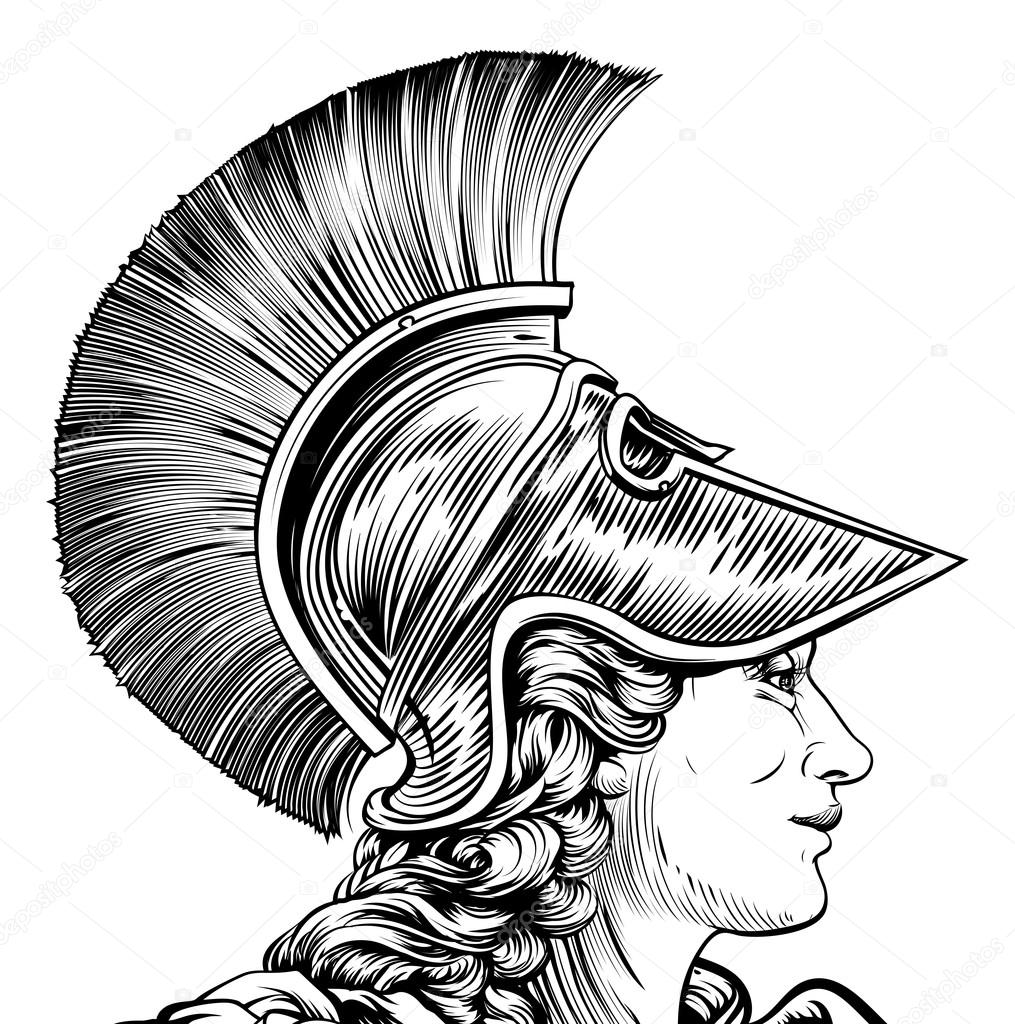 1015x1024 Ancient Greek Warrior Woman Stock Vector Krisdog