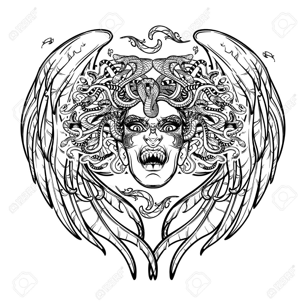 1300x1300 Medusa Gorgon.ncient Greek Mythological Creature With Face