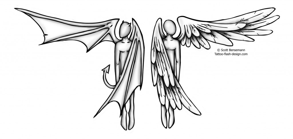 1024x488 Angel And Devil Tattoo Design Ideas