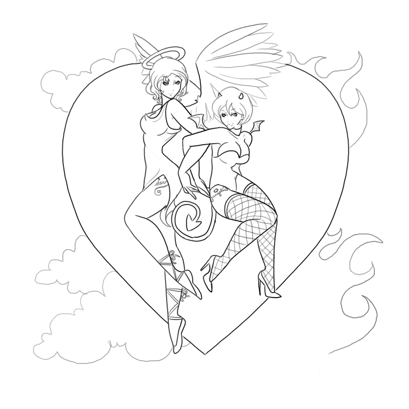 800x800 Angel Devil Pinups By Ariisinapickle