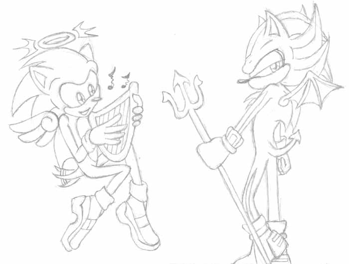 700x530 Angel Sonic, Devil Shadow By Carriepika