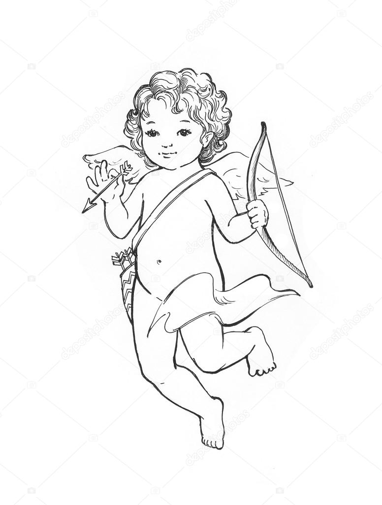 776x1024 Angel Baby Sketch Stock Photo Elightshow