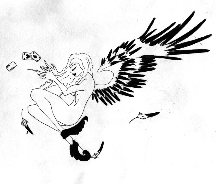 900x768 Dark Angel Black And White By Xdeathxbyxbubblesx