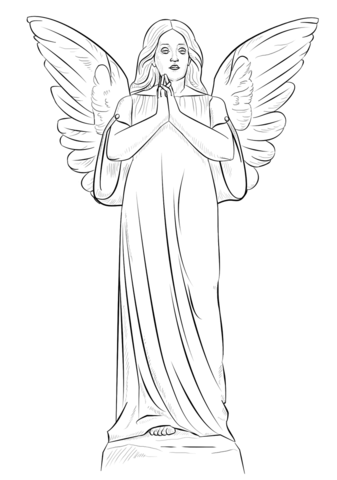 337x480 Angel Girl Coloring Page Free Printable Coloring Pages