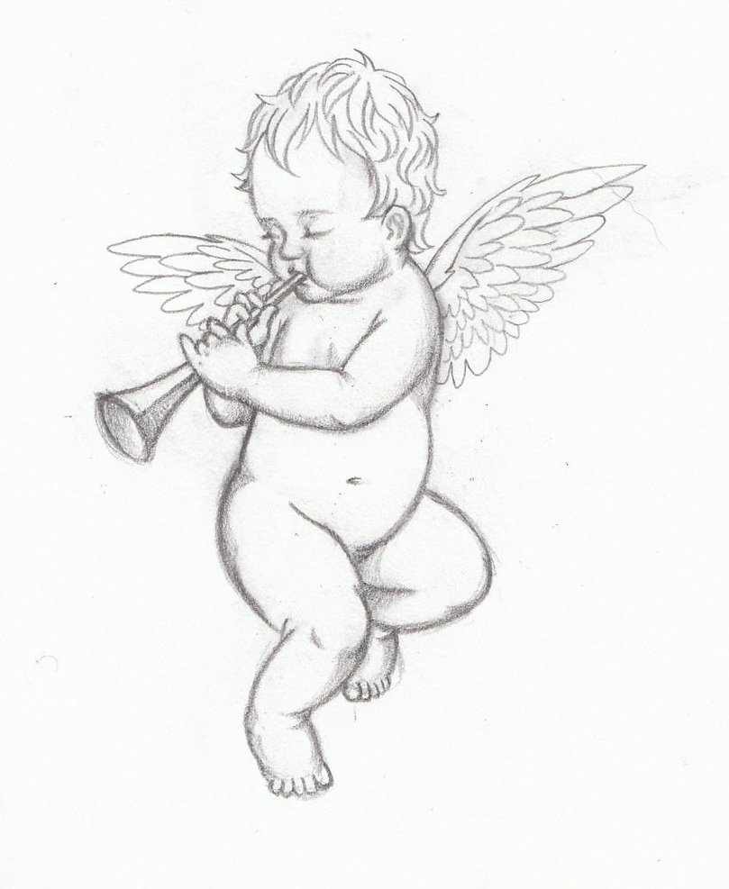 809x987 Baby Angel Drawings Baby Angel Tattoos Designs With Meanings