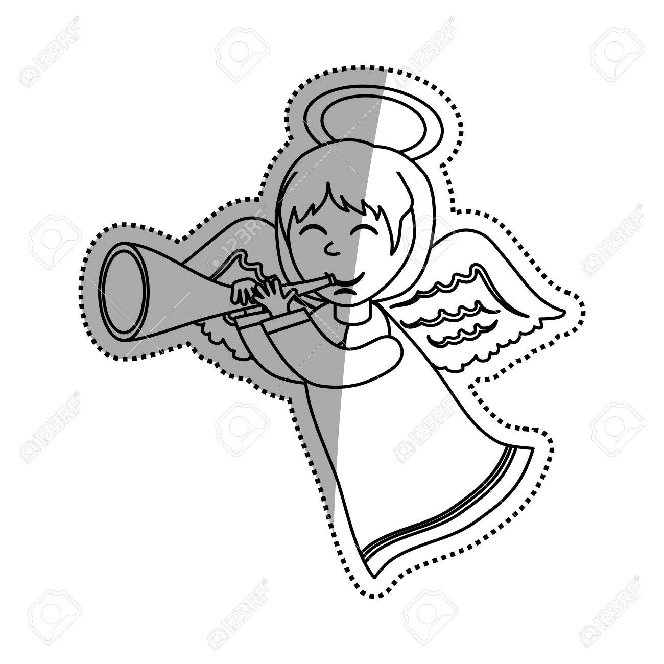 1300x1300 Cute Angel Cartoon Icon Vector Illustration Graphic Design Royalty