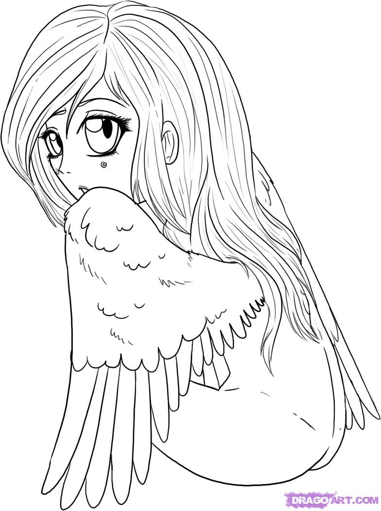 784x1051 Image Of Drawing Girl Angel Cartoon Garffiti How To Draw A Chibi