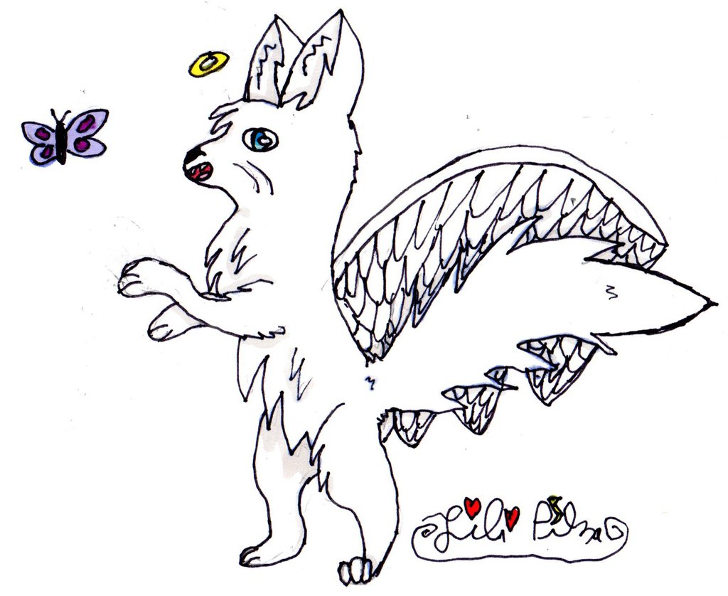 1024x838 Old Drawing] Angel Cat. By Lili Pika