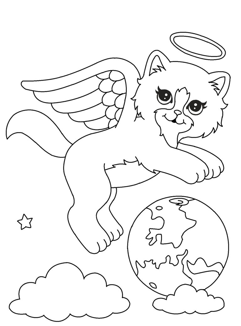 769x1039 Angel Kitty Lineart1 By Michy123