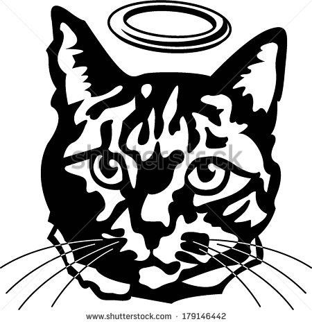 450x467 Cat Angel Drawing Stencil Image