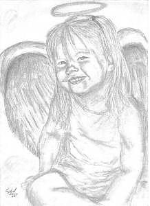 218x300 Little Angel Drawing By Crystal Sons