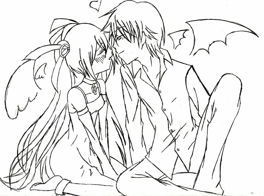 900x670 Angel Kiss Devil By Sukiuchiha23