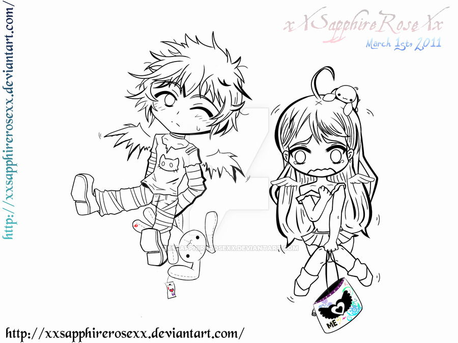 900x674 Oc Chibis Angel Devil Lineart By Xxsapphirerosexx