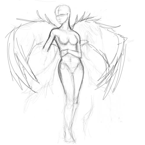 500x500 Angel Drawing