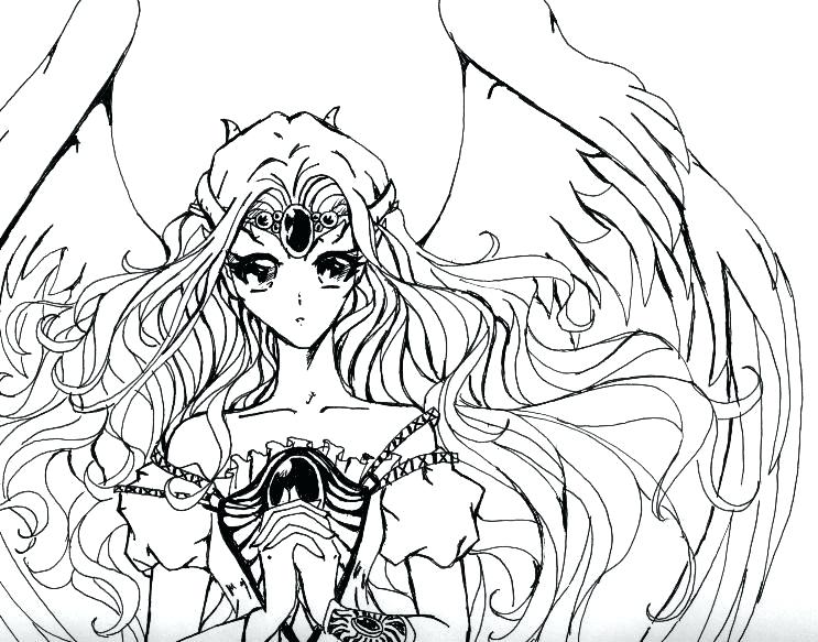 743x583 Anime Color Pages Anime Coloring Pages Fallen Angel Anime Coloring