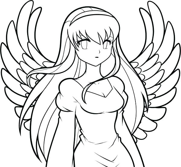 600x553 Luxury Anime Animal Coloring Pages New To Print Angel Printable