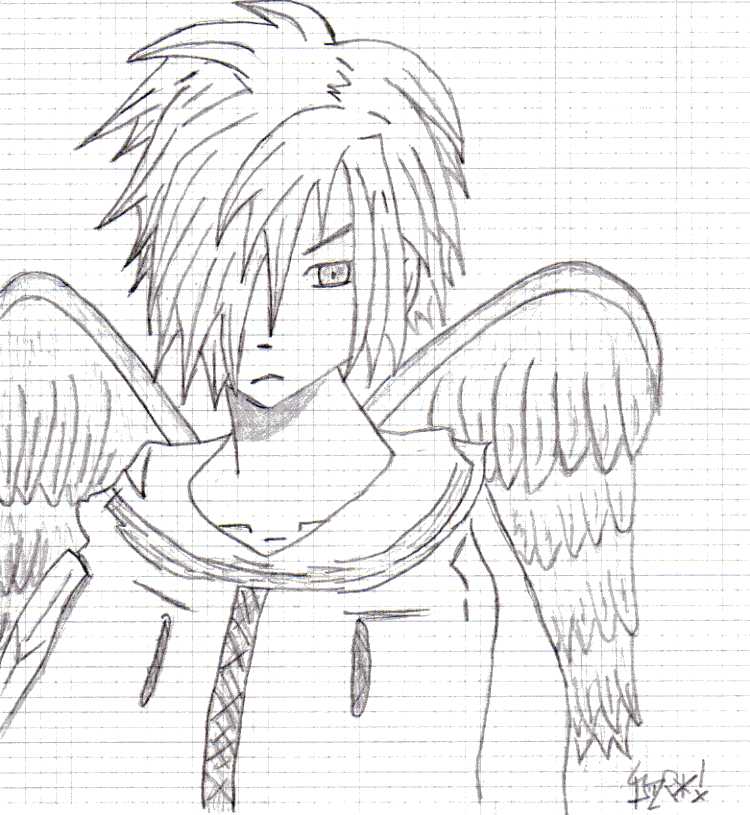 750x815 Manga Char With Angel Wings By Vivithedark