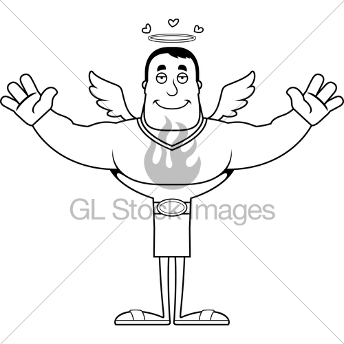 500x500 Cartoon Angel Hug Gl Stock Images