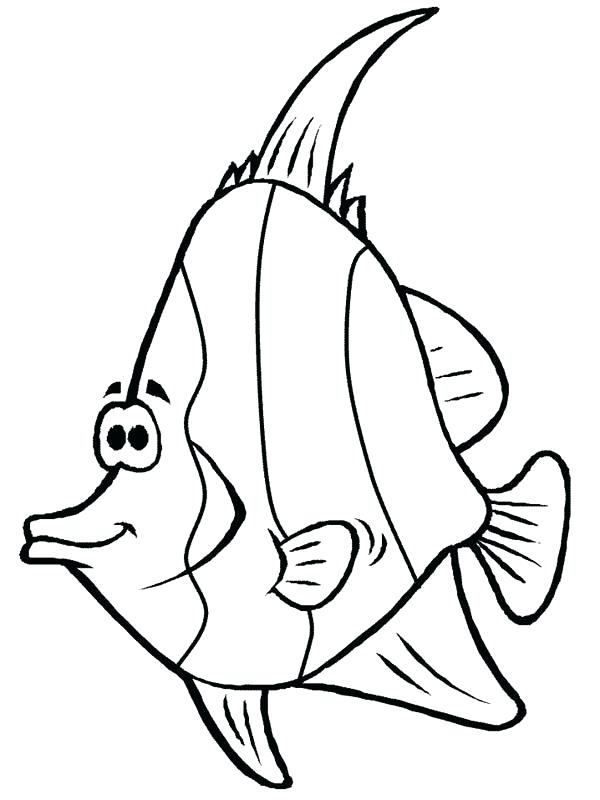 600x800 Cartoon Fish Coloring Pages Cartoon Angel Fish Coloring Page