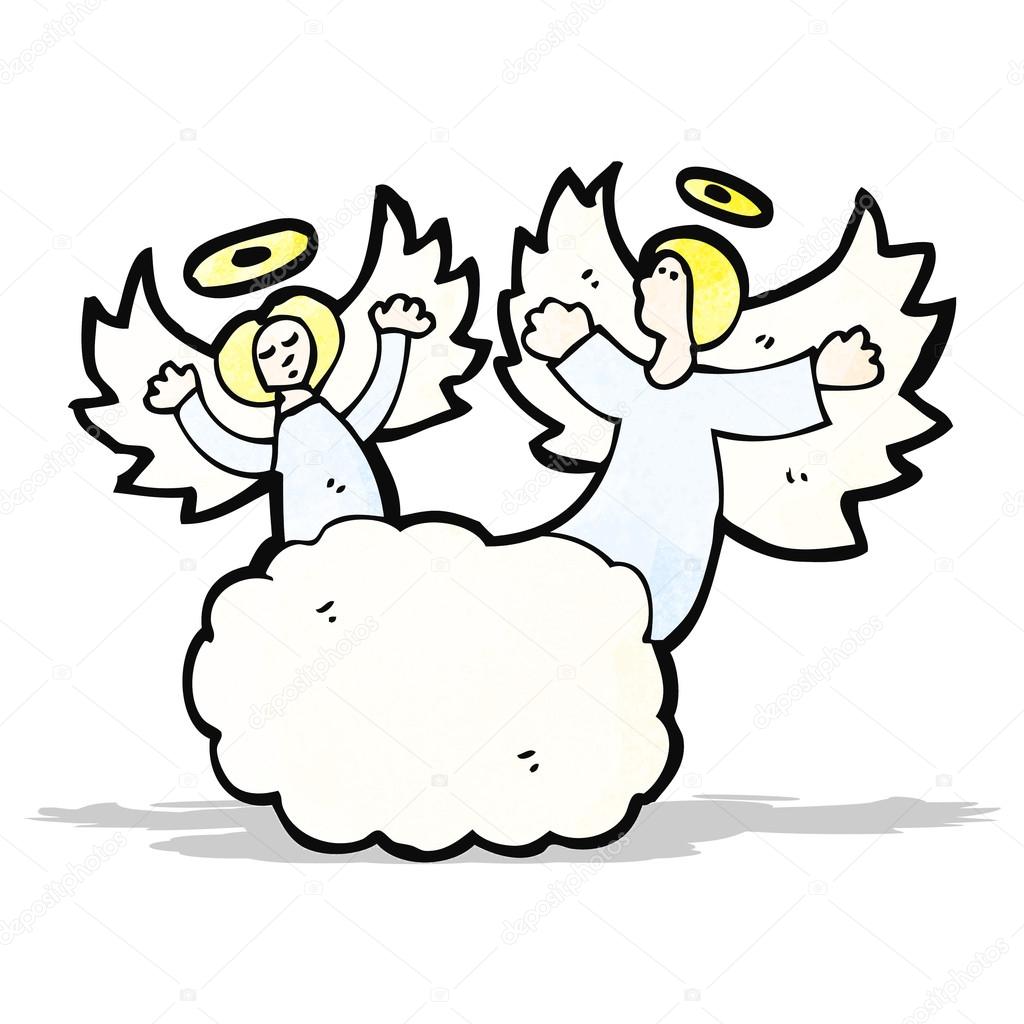 1024x1024 Cartoon Angels In Heaven Stock Vector Lineartestpilot