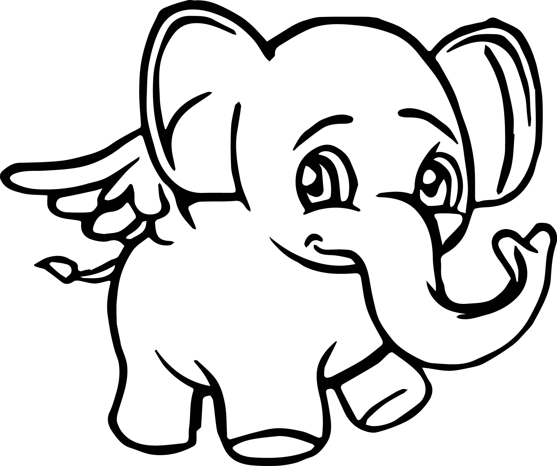 1832x1535 Angel Elephant Cartoon Coloring Page Wecoloringpage
