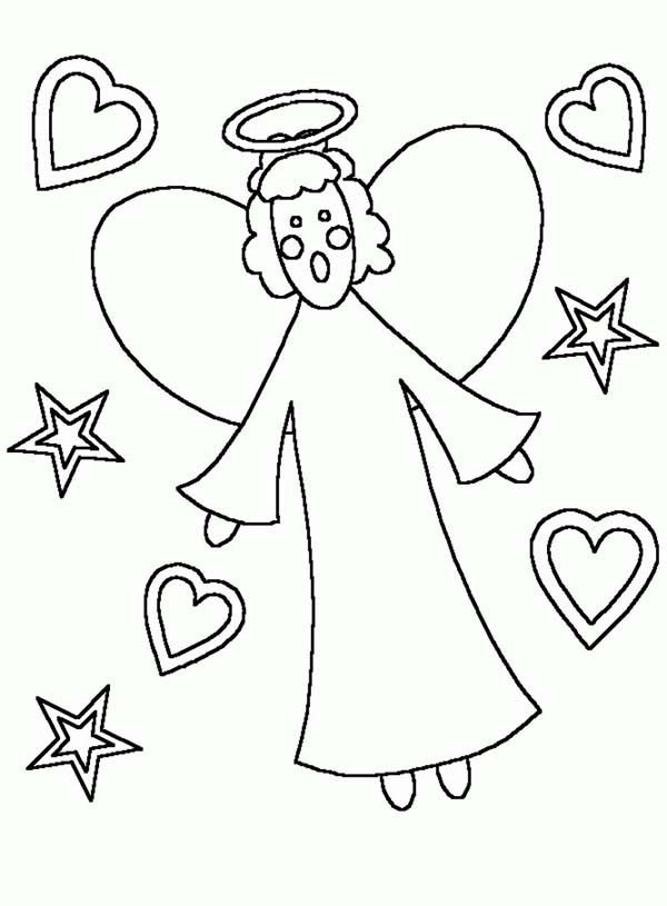 600x815 Kids Drawing Of Angels Coloring Page Color Luna