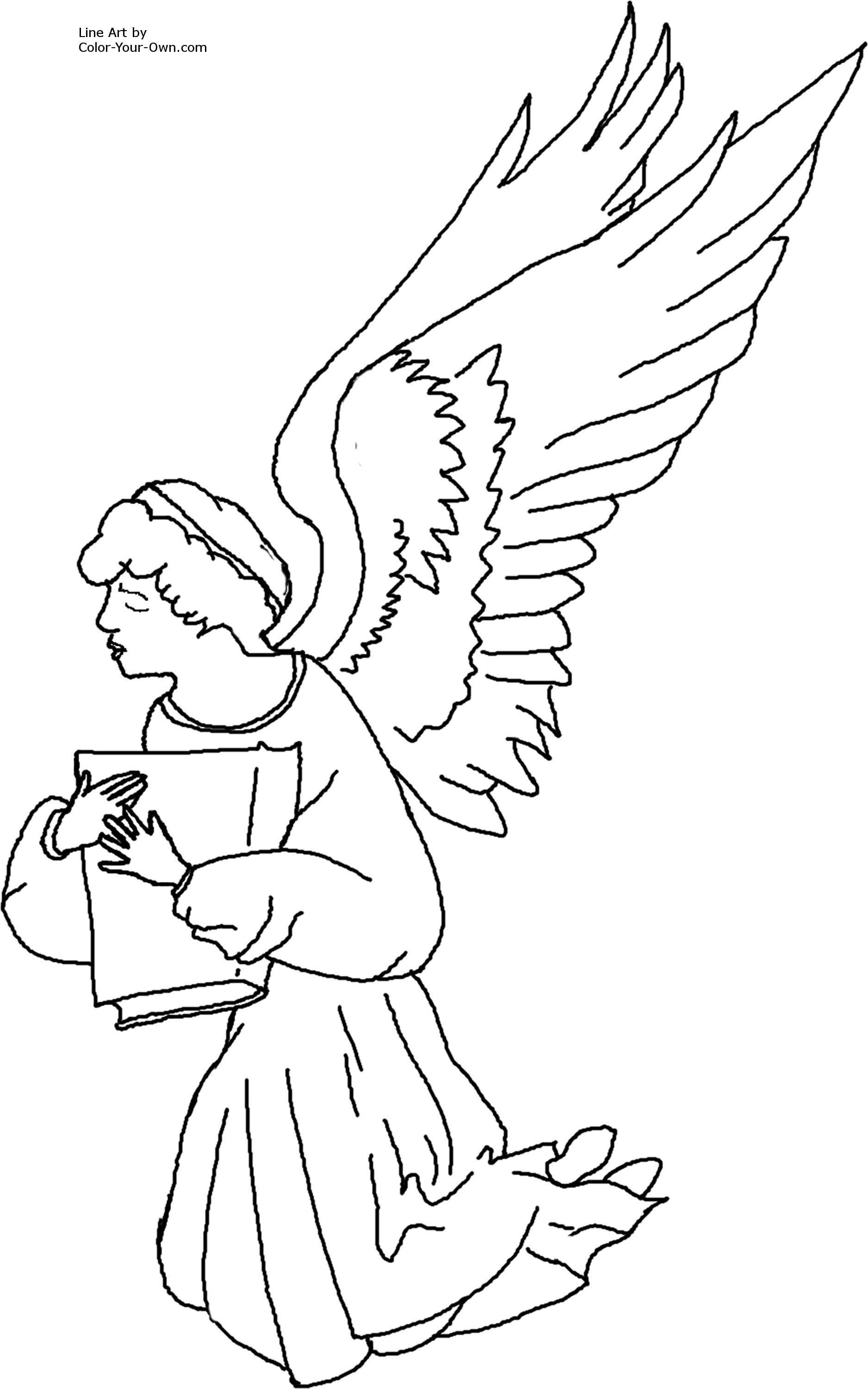 1876x3000 Angel Coloring Pages Free Draw To Color