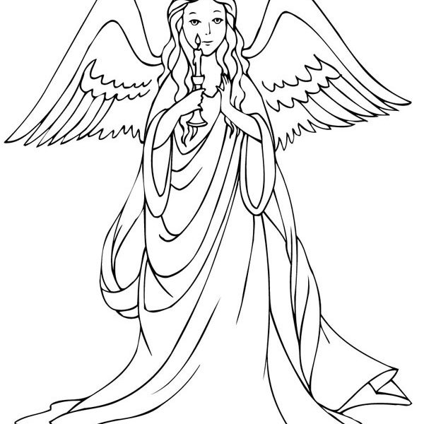 600x600 Angel Coloring Pages Printable Coloring Pages