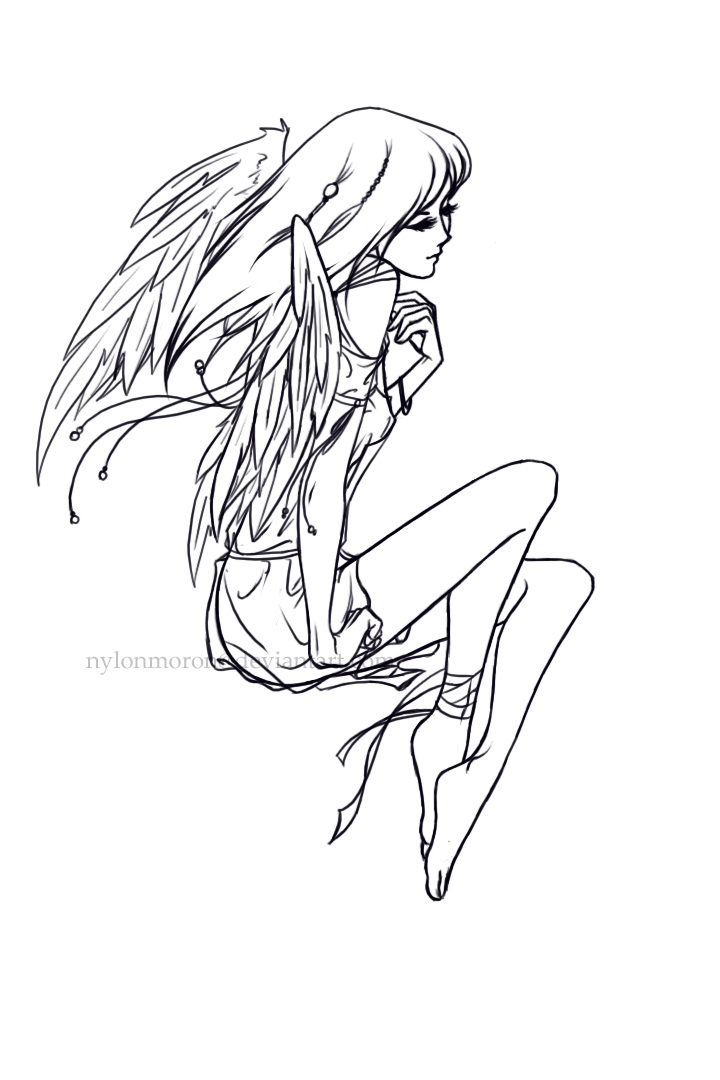 720x1080 Wings Drawing Outline