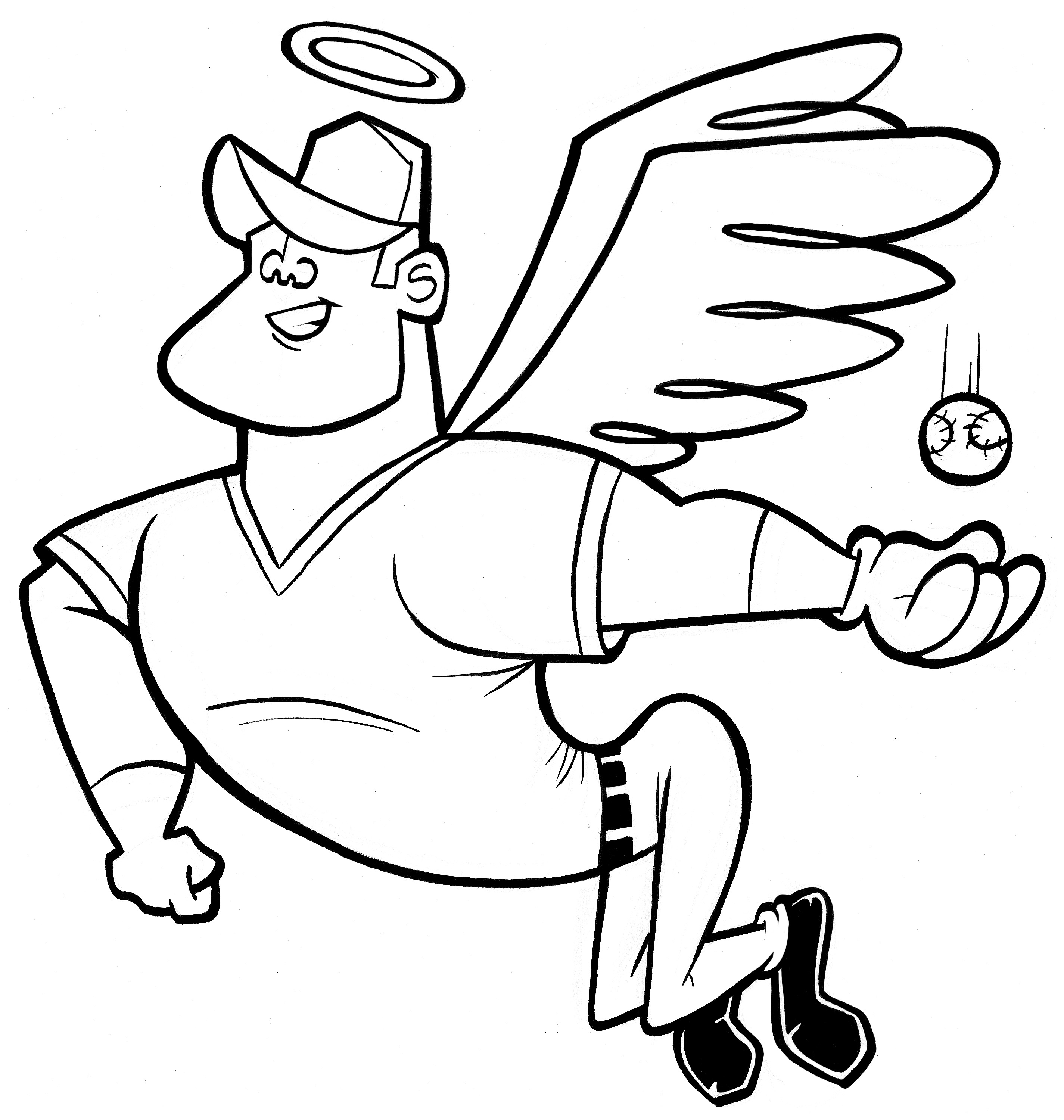 2850x3000 Miketrout Angel Cartoon Outline I Love Mike Trout
